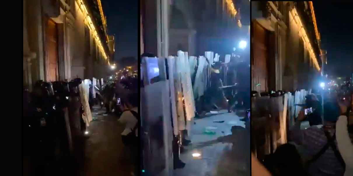 VIDEO. Protesta reflexiva por Rancho Izaguirre termina en gresca contra Palacio Nacional