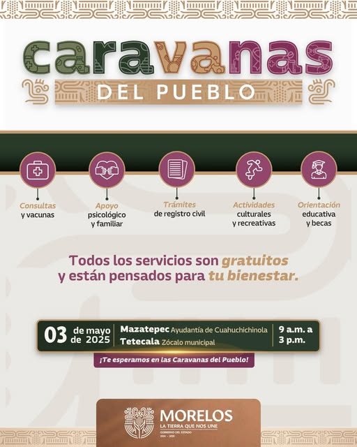 LLEGARÁN SERVICIOS Y TRÁMITES DE LAS CARAVANAS DEL PUEBLO A TETECALA Y MAZATEPEC